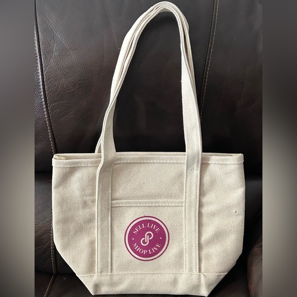 POSHMARK Handbags - POSHMARK Cream Tote Bag with Logo
NWOT